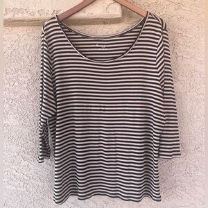 Lane Bryant Striped Black & Tan Women's Top